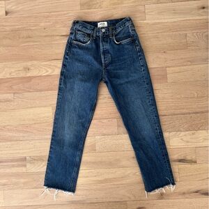 Agolde Riley Crop Blue Jeans